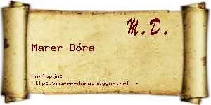 Marer Dóra névjegykártya